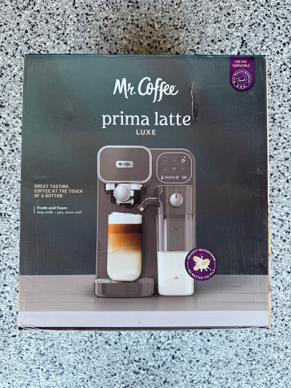 Mr. Coffee Prima Latte Luxe Espresso & Milk Frother - Gray